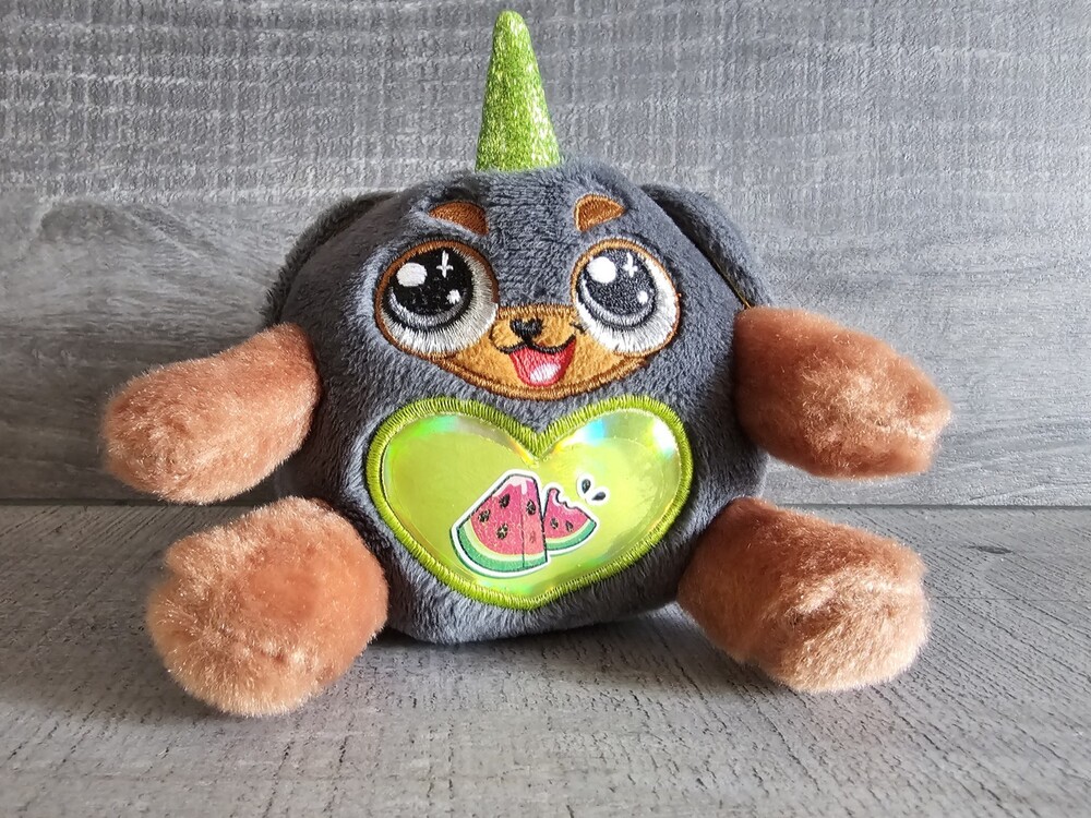 Zuru Rainbocorn Puppycorn Plush Sparkle Heart Wings Watermelon - 4"